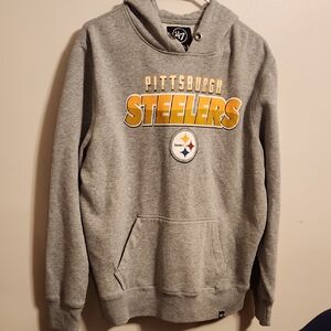 47 Brand Gray and Gold Pittsburgh Steelers Hoodie